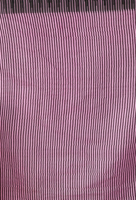 Mominos Fashion Moeza Baby Pink Bhagalpuri Handloom Silk Black Temple Border Saree with unstitched Blouse piece