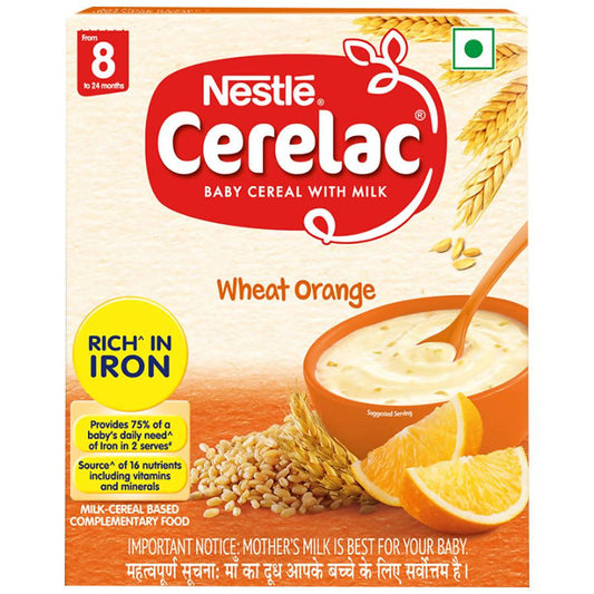 Nestle Cerelac Baby Cereal with Milk, Wheat Orange From 8 To 24 Months