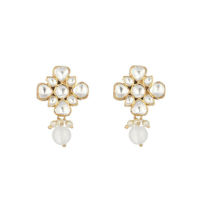 Nuyug 22K Gold Plated Kundan Paradise Stud Earrings