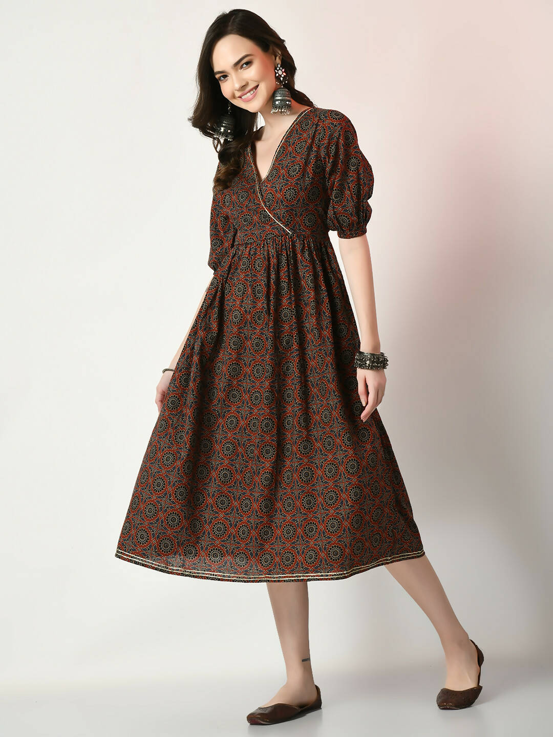 Myshka Women's Multi Empire Printed Dress