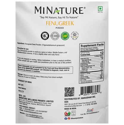 Minature Fenugreek Organic Powder