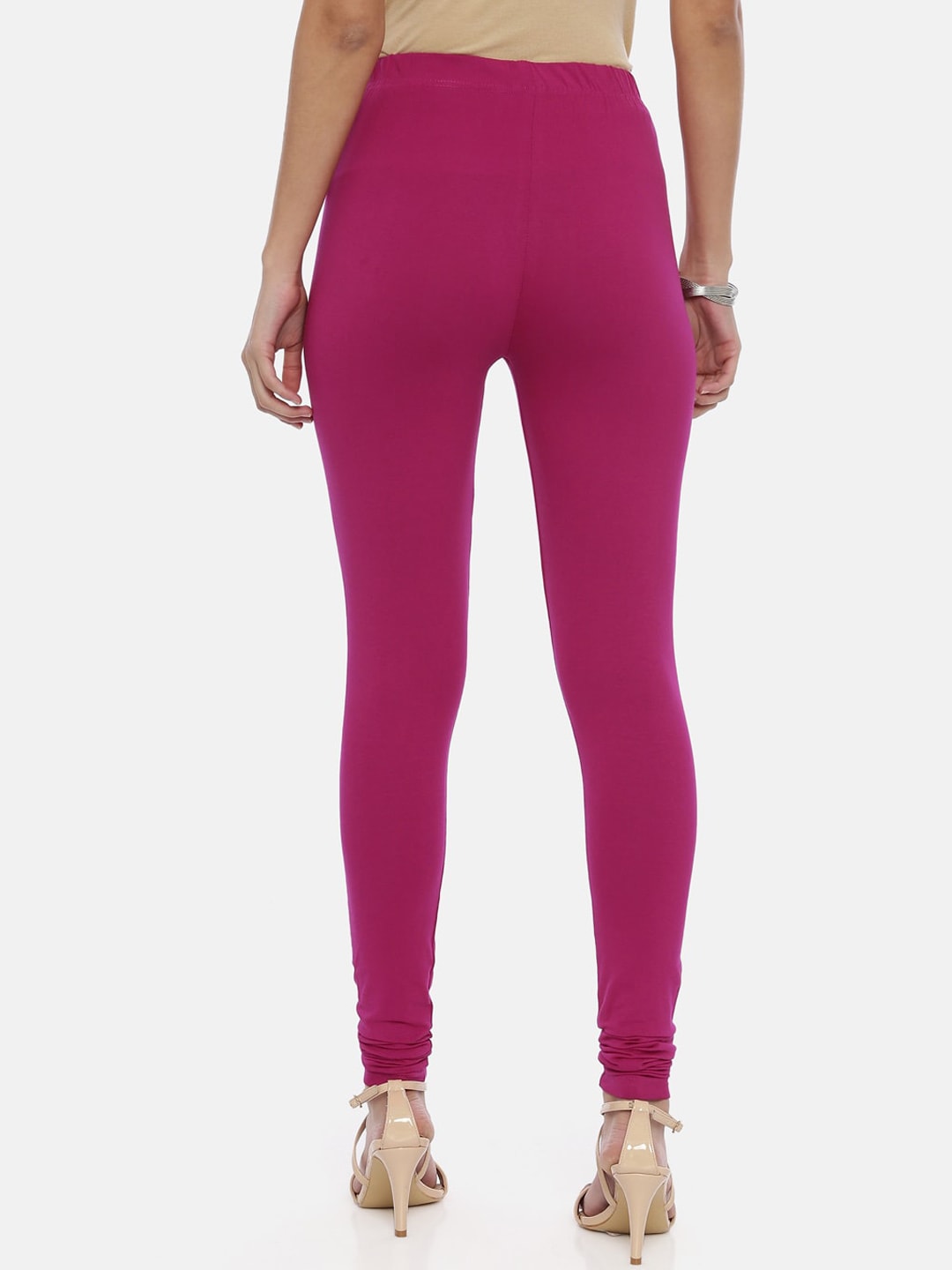 Souchii Purple Solid Slim-Fit Churidar-Length Leggings