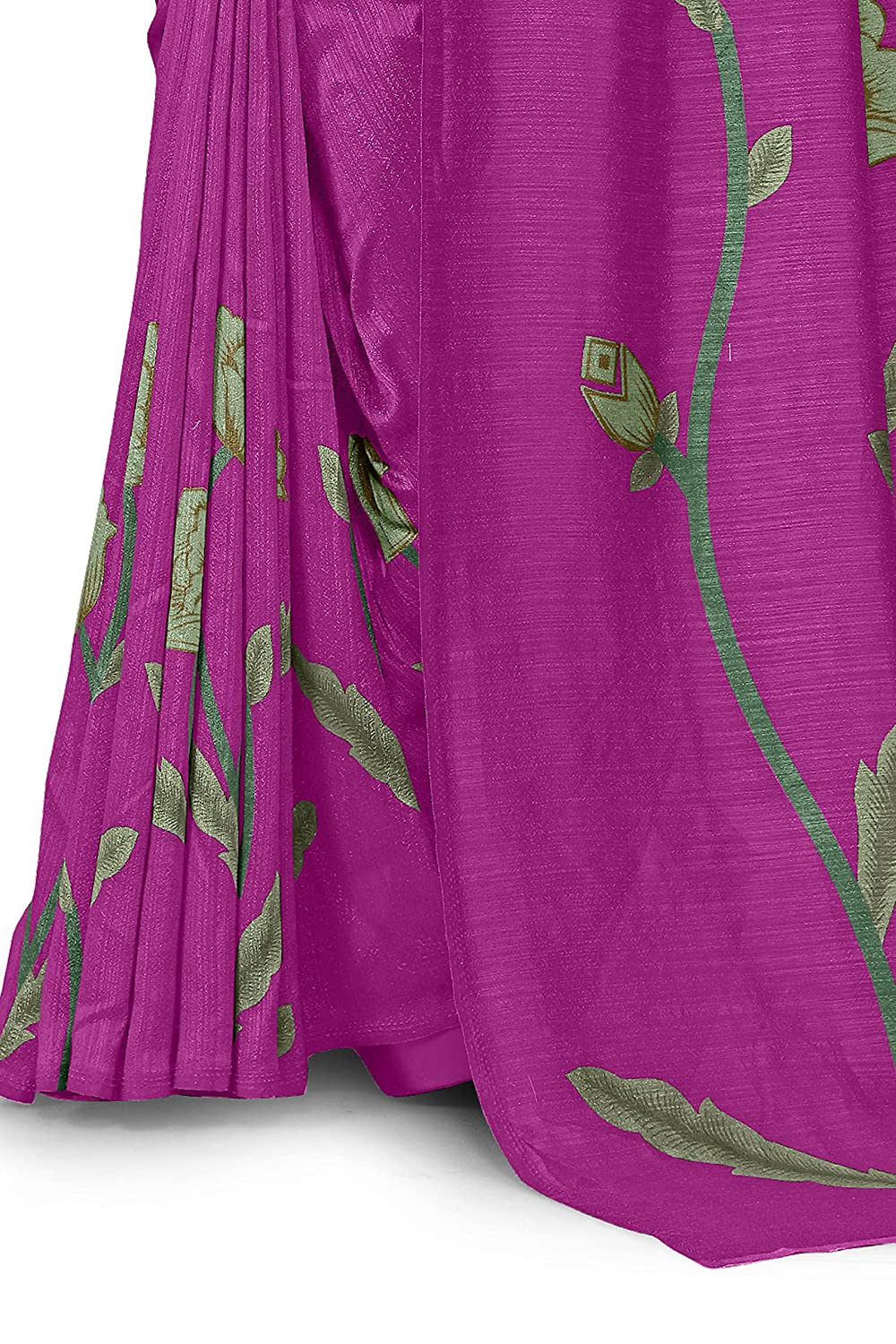 Mirchi Fashion Women's Pink Vichitra Silk Stylish Floral Printed Saree