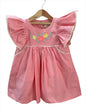 ArthLife Peach Floral Embroidered Dress