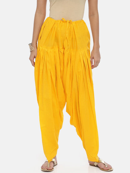 Souchii Mustard Yellow Solid Patiala