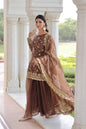 Lorenvalley Fashion Brown Fendy Satin with Rich Sequins Embroidered work Kurta Pant with Dupatta