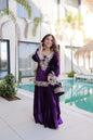 Lorenvalley Fashion Purple Velvet with Rich Zari Embroidered & Real Mirror work Kurta Palazzo with Dupatta
