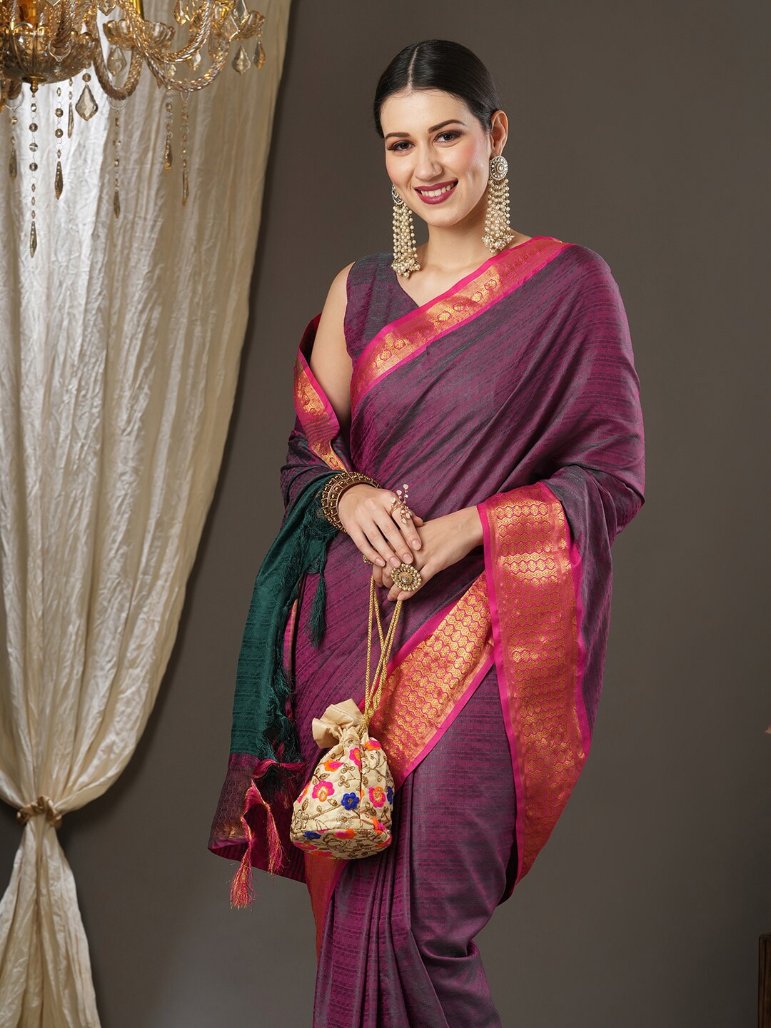 Saree Mall Woven Design Zari Festive Sarees
