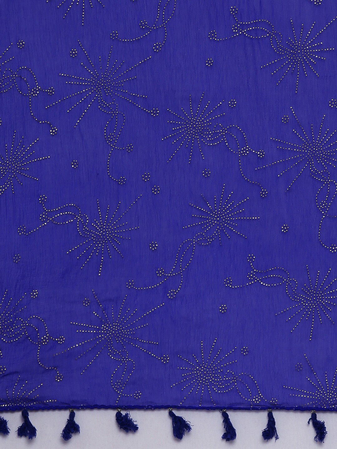 Souchii Blue & Gold-Toned Embellished Dupatta
