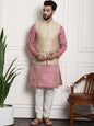 Sojanya Men Pink Ethnic Motifs Kurta with Pyjamas & Nehru Jacket