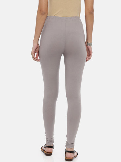 Souchii Women Grey Solid Slim-Fit Churidar-Length Leggings