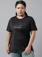 MKH Typography Printed Plus Size Drop Shoulder Sleeves Relaxed Fit Dri-FIT Sports T-shirt