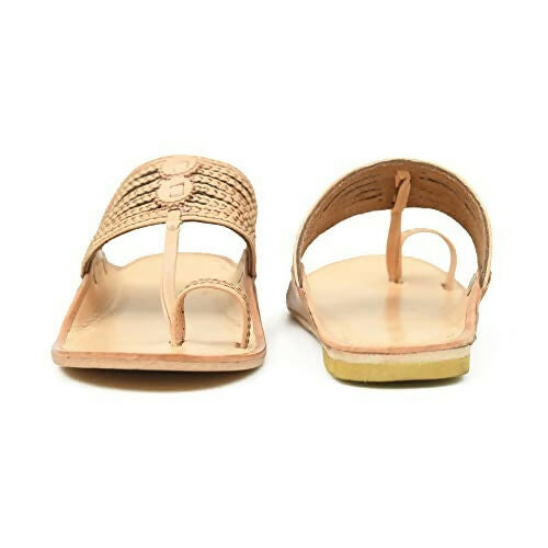 Stepsoft Men'S Natural Kolhapuri Chappal | Original Handcrafted Leather Ethnic Slippers