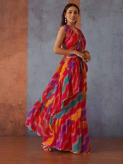 Tikhi Imli Leheriya Gotta Patti Saree