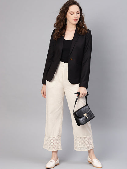Juniper Women Natural Cotton Flex Solid Wide Leg Palazzo