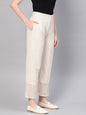 Juniper Women Natural Cotton Flex Solid Wide Leg Palazzo