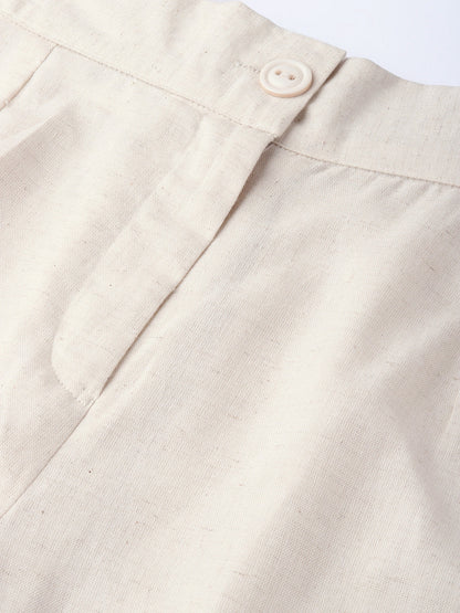 Juniper Women Natural Cotton Flex Solid Wide Leg Palazzo