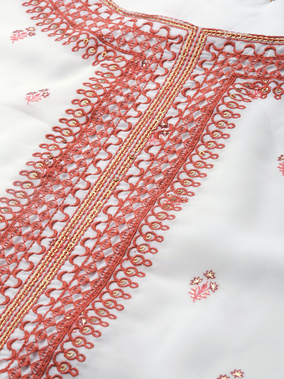 Juniper Womens Maroon Embroidered And Printed Kurta Sharara Dupatta Set