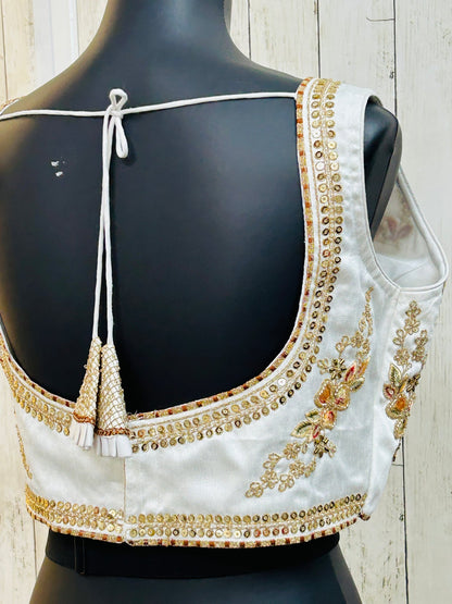 Silk blouse with heavy embroidery work