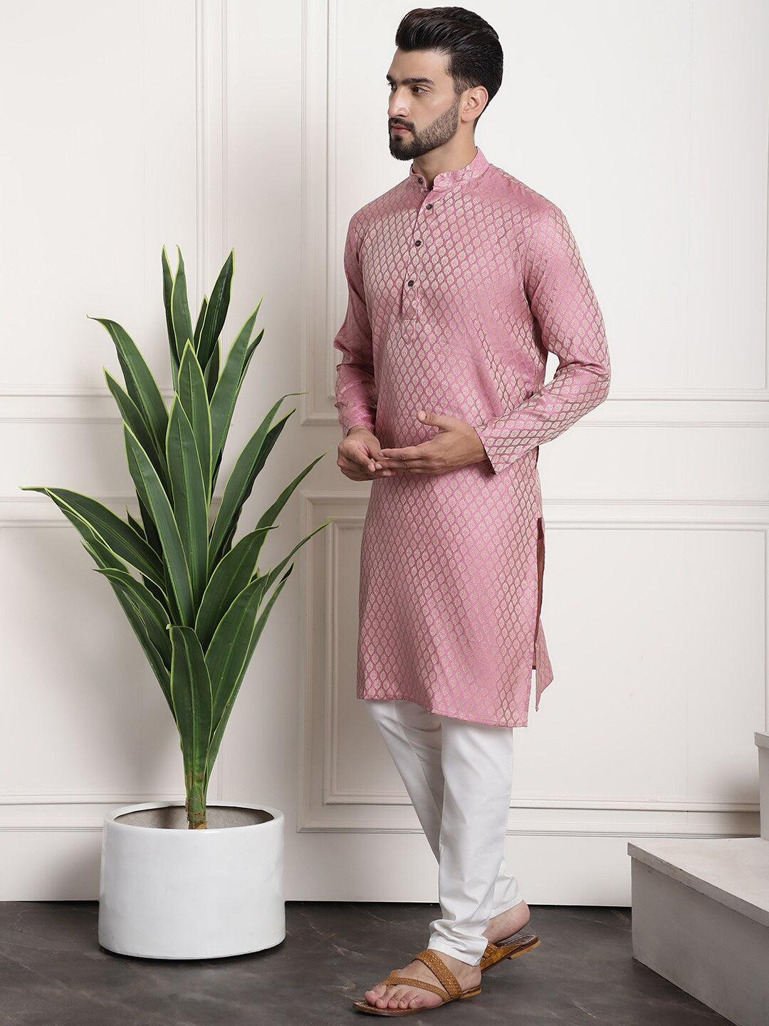 Sojanya Ethnic Motifs Woven Design Kurta With Churidar