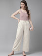 Juniper Women Offwhite Rayon Flex Solid Wide Leg Palazzo