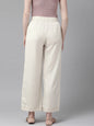 Juniper Women Offwhite Rayon Flex Solid Wide Leg Palazzo