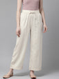 Juniper Women Offwhite Rayon Flex Solid Wide Leg Palazzo