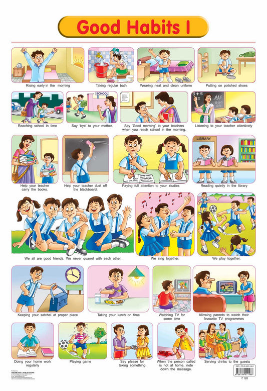 Dreamland Publications Educational Chart for Kids - Good Habits - 1