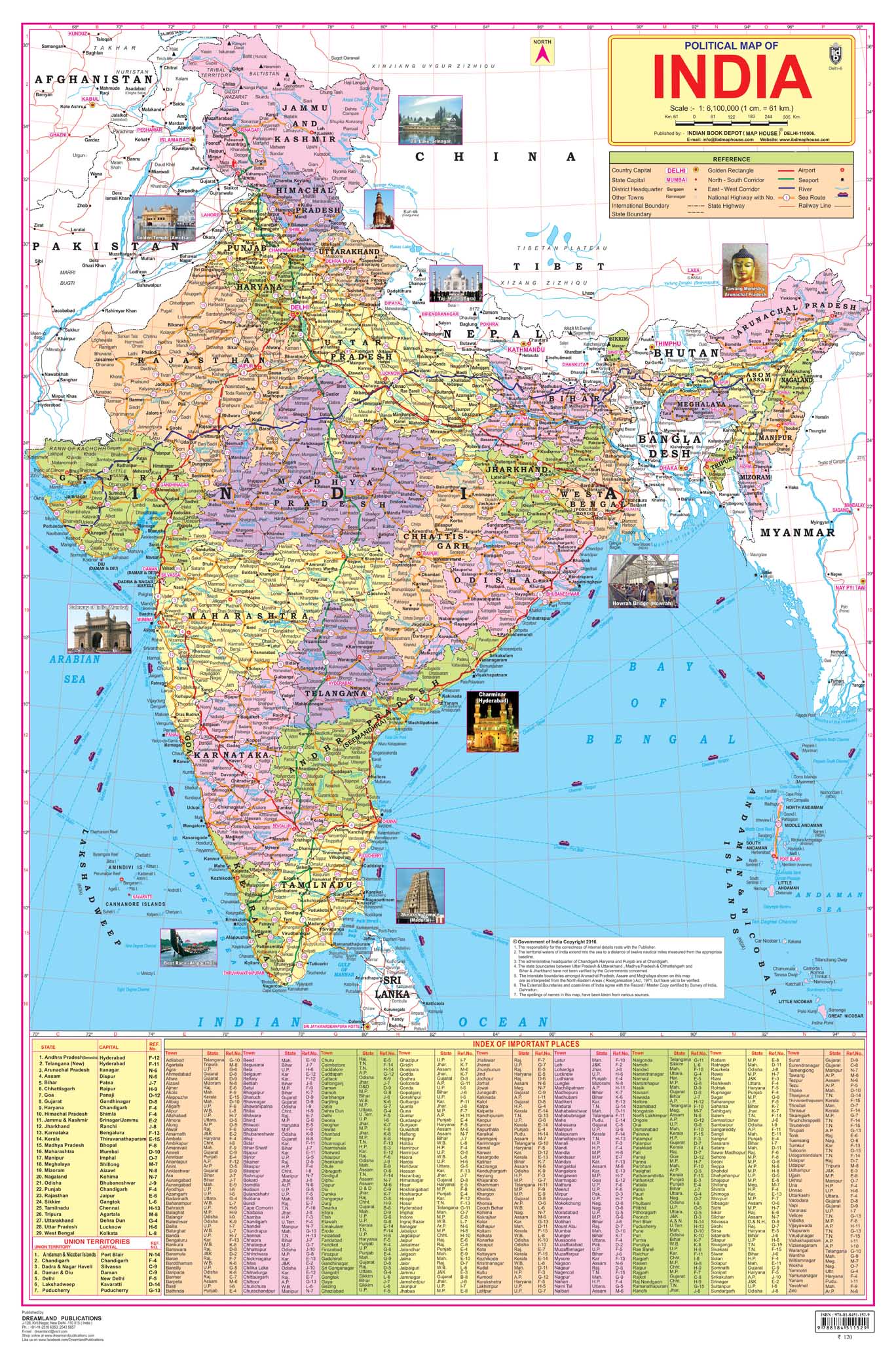 Dreamland Publications Educational Chart for Kids - India Map