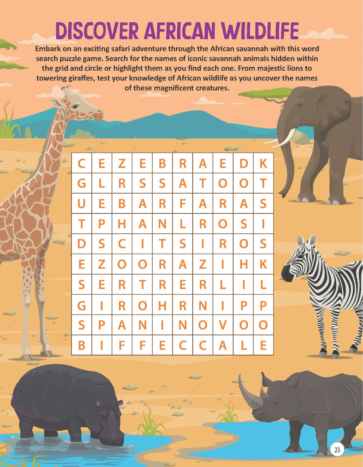Dreamland Publications Wildlife Wonders Activity Book for Kids Age 5 -10 years
