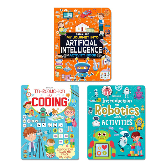 Dreamland Publications Digital Discovery Books Pack-- A Set of 3 Books - Artificial Intelligence, Robotics and Coding | With Fun Facts and Activities for Kids Age 6- 14 Years