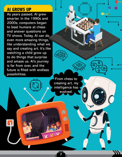 Dreamland Publications Artificial Intelligence Activity Book for Kids Age 7+ - Activities about AI, Computers and Machine Learning