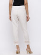 Juniper Women White Rayon Flex Solid Slim Fit Pant/Slim Pant