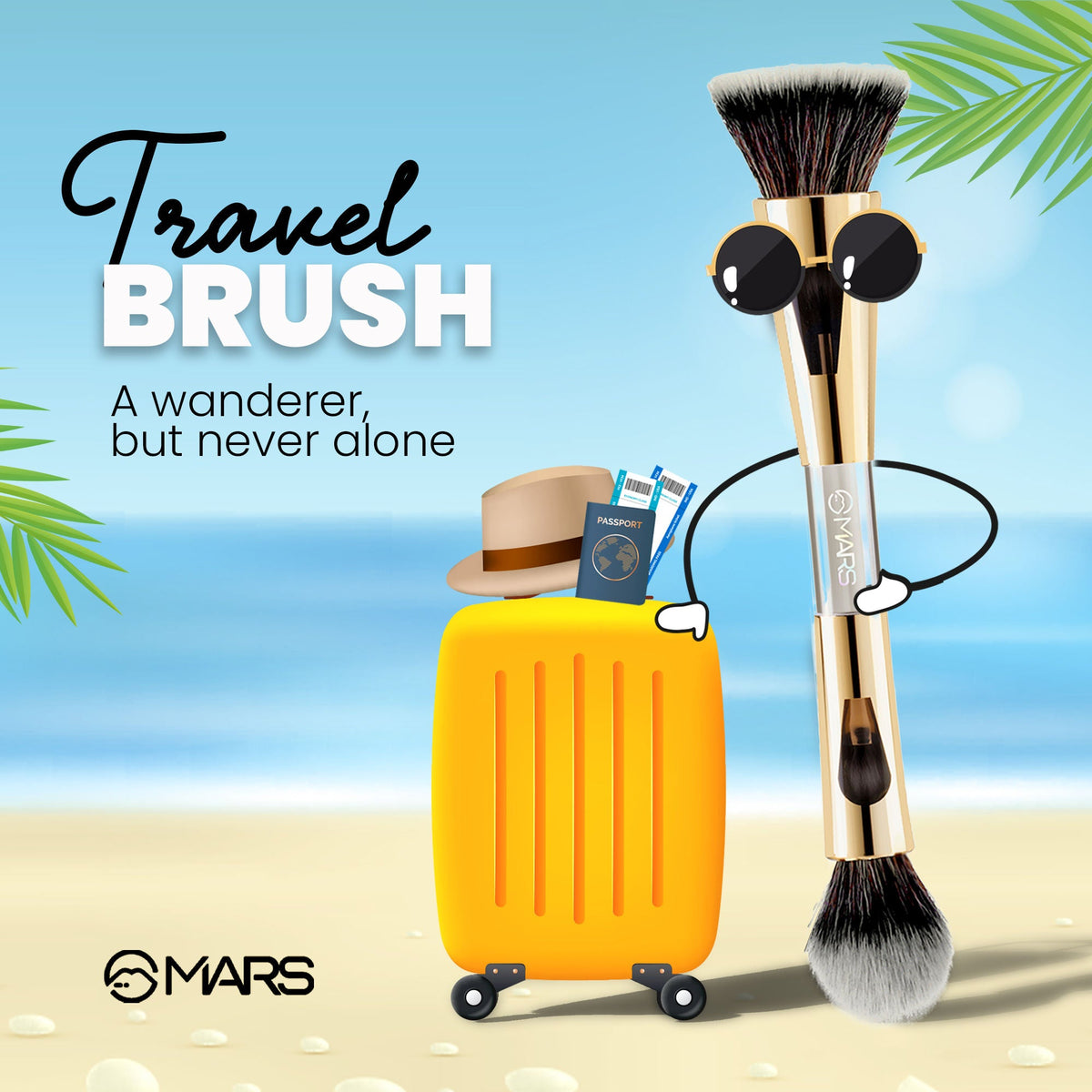 MARS Cosmetics 4 In 1 Travel Brush