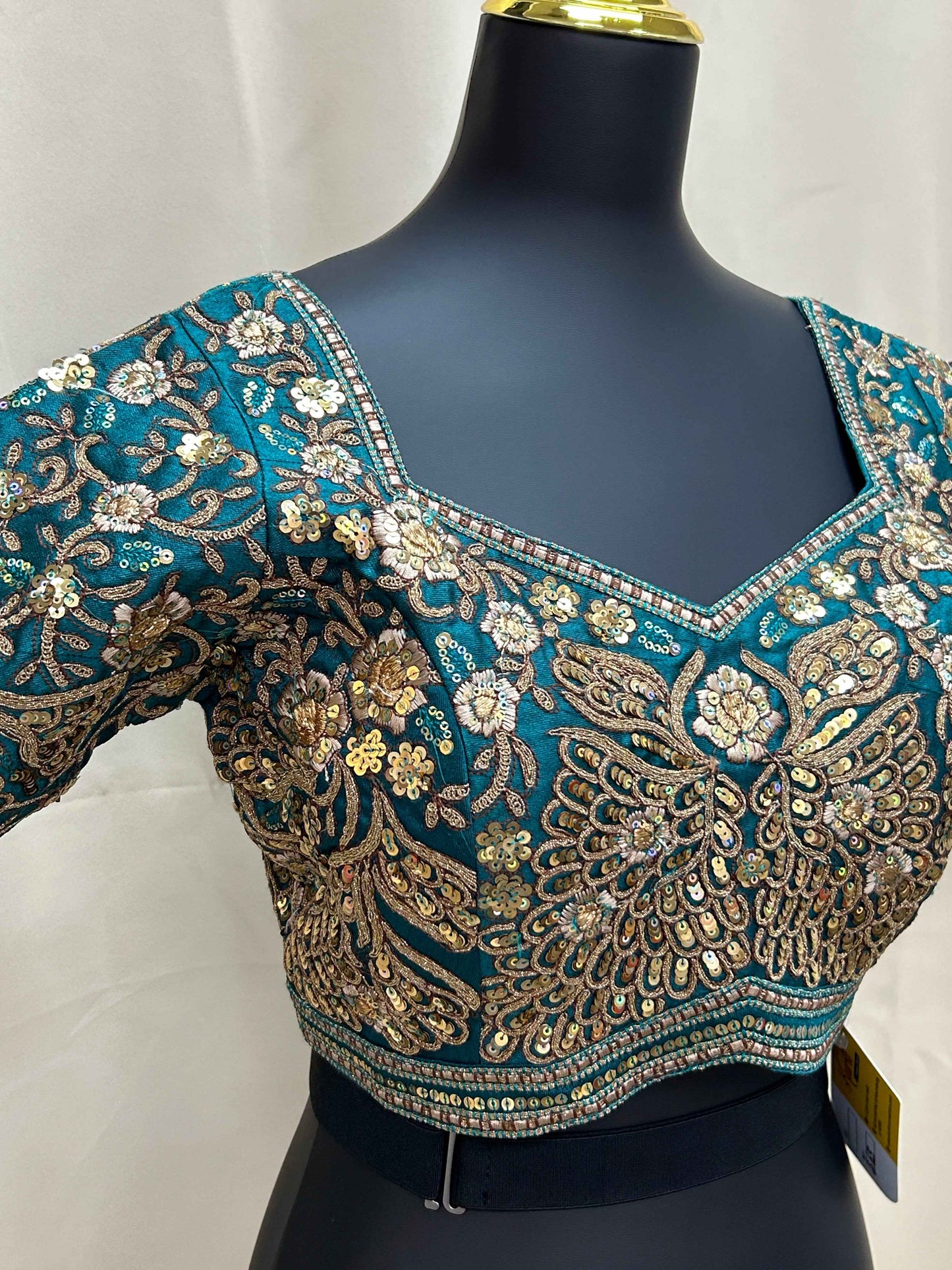 Designer Blouse : Teal green