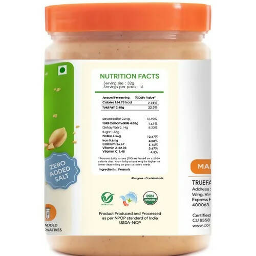 Truefarm Organic Peanut Butter Crunchy-Unsweetened