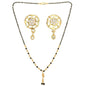 AanyaCentric Gold-Polished Short Mangalsutra Set with Earrings