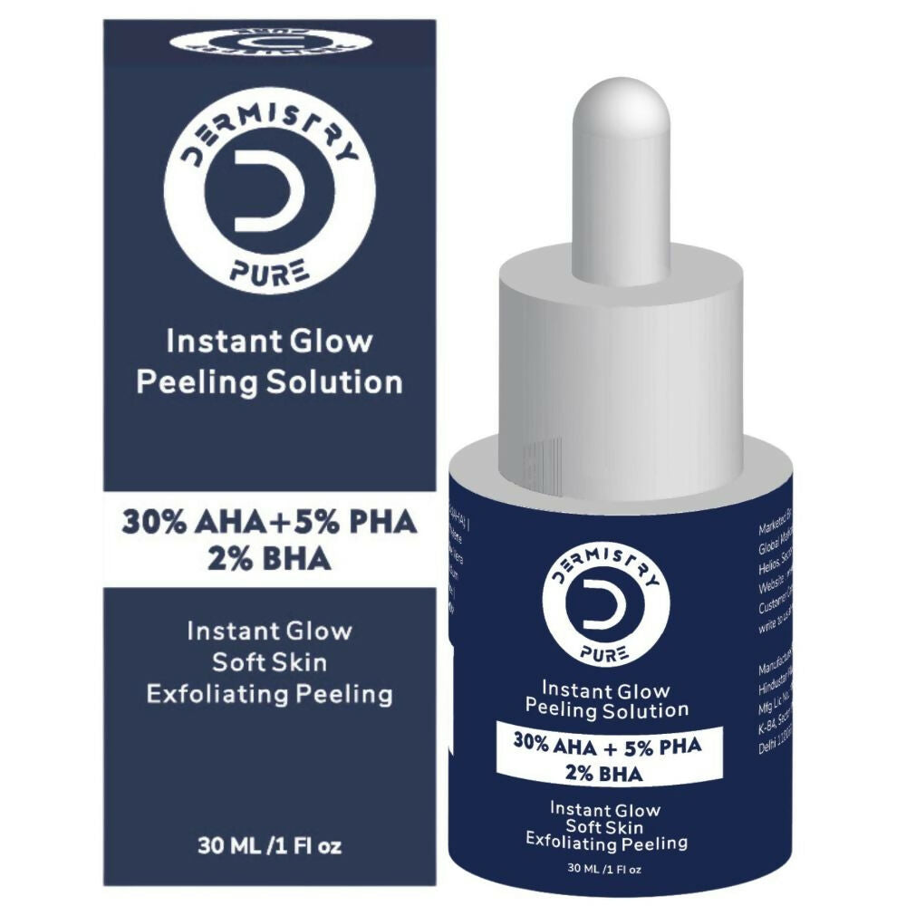 Dermistry Pure 30% AHA 5% PHA 2% BHA Peeling Exfoliating Solution Instant Bright Glow Fairness Serum