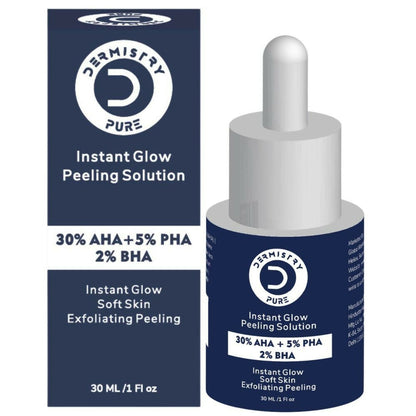 Dermistry Pure 30% AHA 5% PHA 2% BHA Peeling Exfoliating Solution Instant Bright Glow Fairness Serum