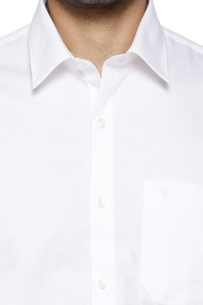 Ramraj Cotton Mens Full Sleeve White Shirt Plus Size - Classic Cotton