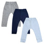 Cuddle Care Comfort Jogger Pants for Kids Pack of 3- Dark Blue, Light Blue & Grey