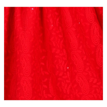Akarshan viscose Lukhnowi Chikankari Anarkali kurta with Leggings - Red
