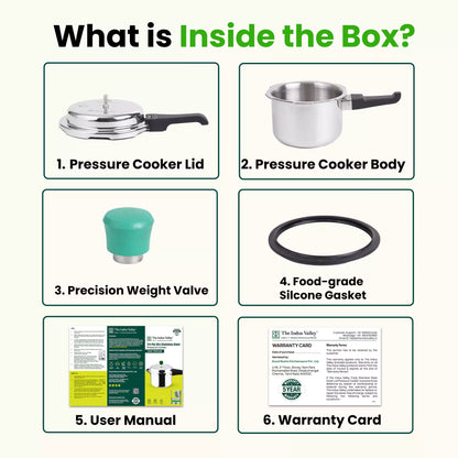 The Indus Valley RapidCuk Tri-ply Stainless Steel Pressure Cooker, Premium Quality, 3 Layer Thick Body, Heavy Bottom, 100% Safe, ISI Certified, Induction & Gas, 2/3/5L