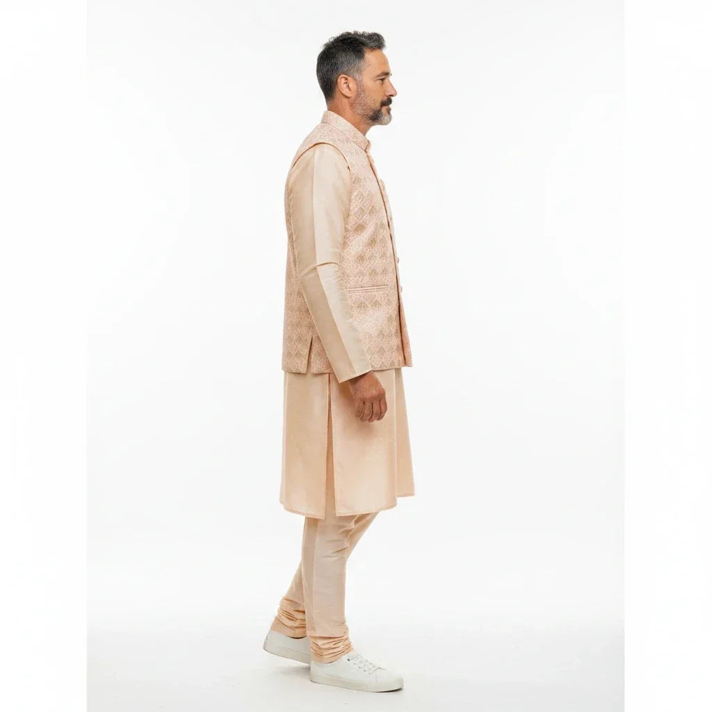 Silk kurta pajama with jacket