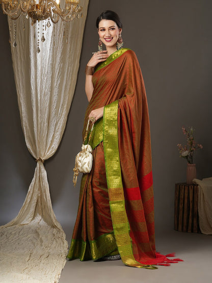 Saree Mall Woven Design Zari Festive Sarees