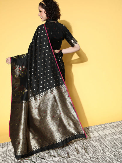 Saree Mall Ethnic Motifs Saree with Solid Border