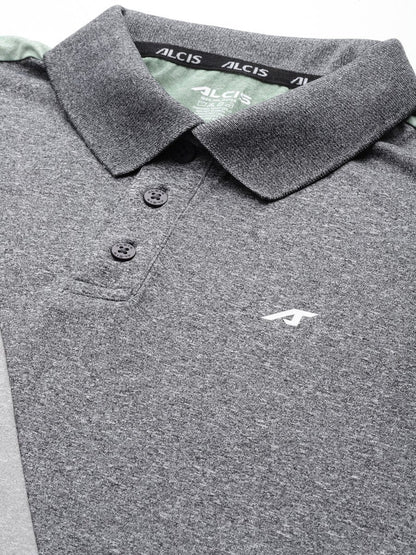 Alcis Colourblocked Polo Collar Anti Static Slim Fit T-shirt
