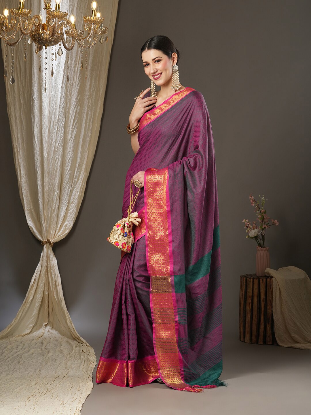 Saree Mall Woven Design Zari Festive Sarees
