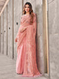 Tikhi Imli Peach Abstract Woven Design Half And Half Saree