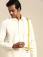 Ramraj Cotton Wedding Cream Zari Dhoti with shirt Bit & Towel Set Subamangalam 50k